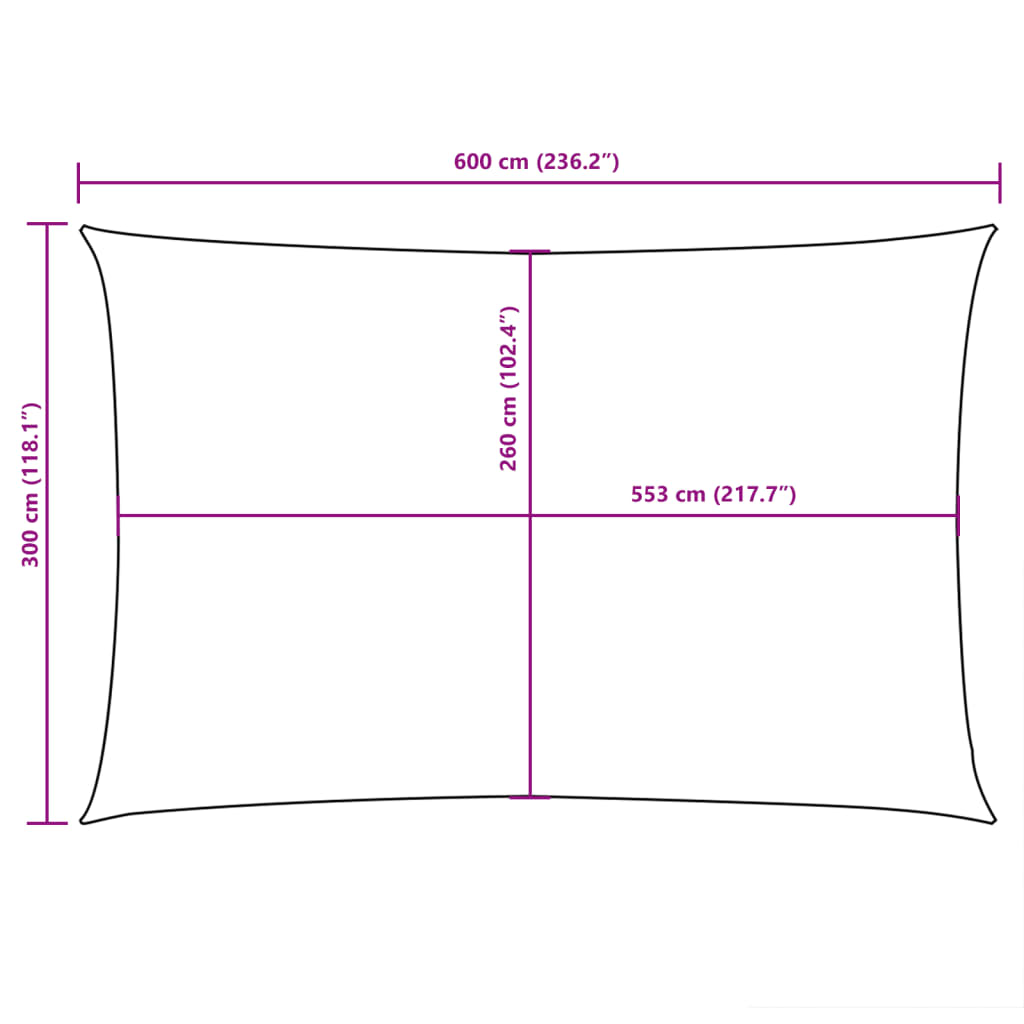 Sonnensegel Oxford-Gewebe Rechteckig 3x6 m Terrakotta-Rot