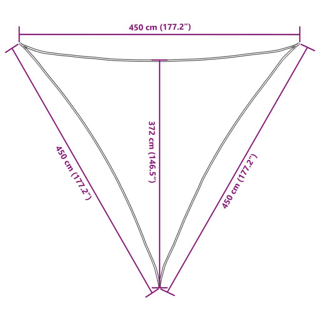 Sonnensegel Oxford-Gewebe Dreieckig 4,5x4,5x4,5 m Dunkelgrün