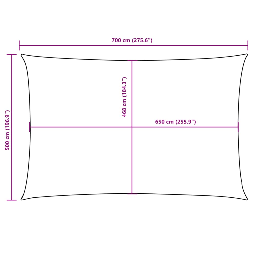 Sonnensegel Oxford-Gewebe Rechteckig 5x7 m Blau