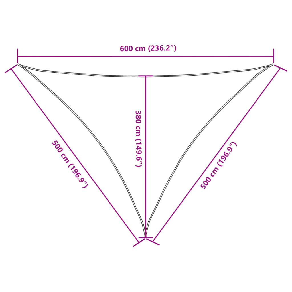 Sonnensegel Oxford-Gewebe Dreieckig 5x5x6 m Blau