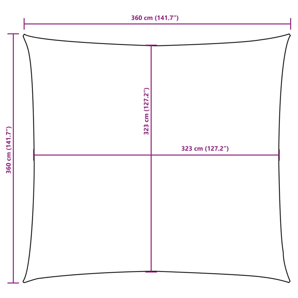 Sonnensegel Oxford-Gewebe Quadratisch 3,6x3,6 m Gelb