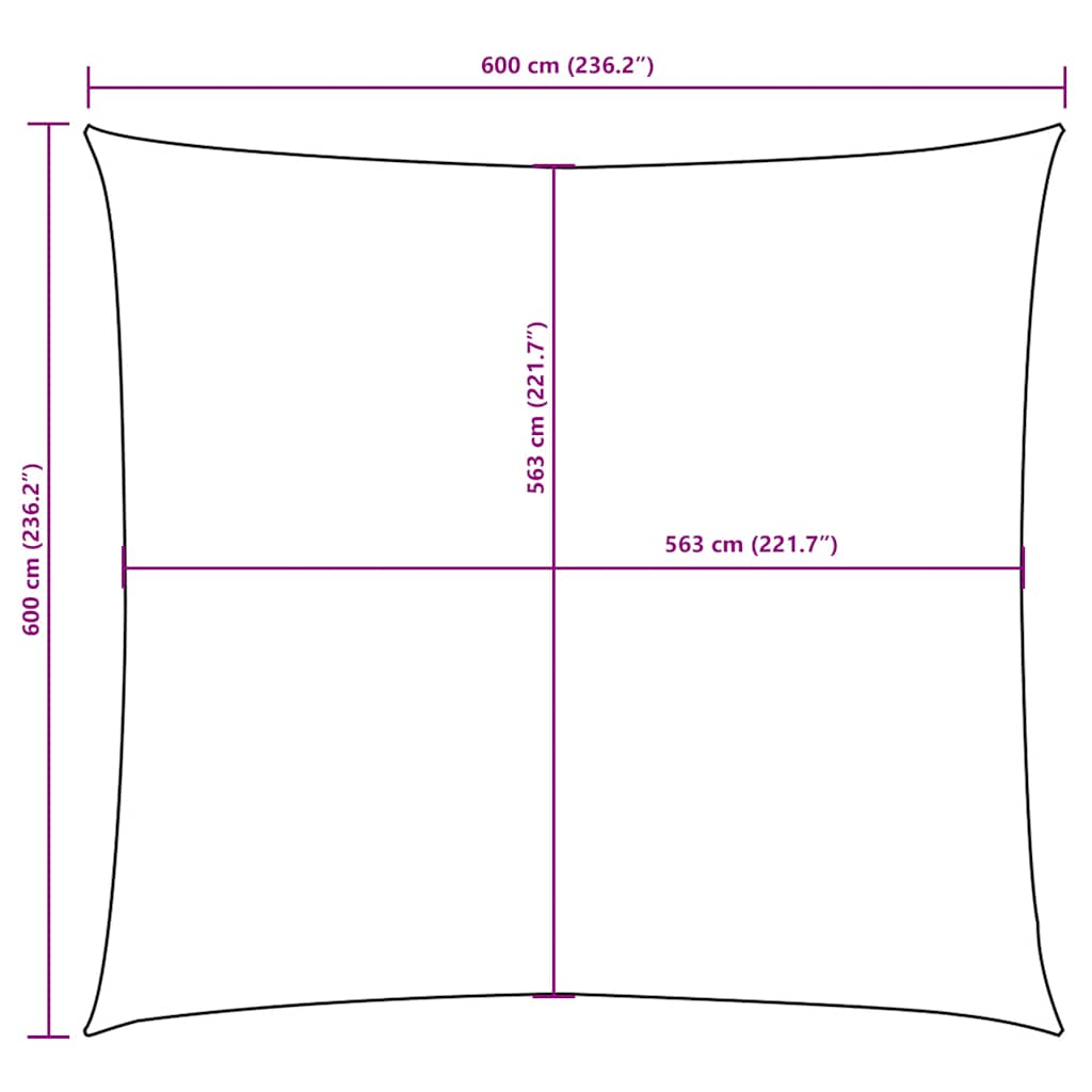 Sonnensegel Oxford-Gewebe Quadratisch 6x6 m Gelb