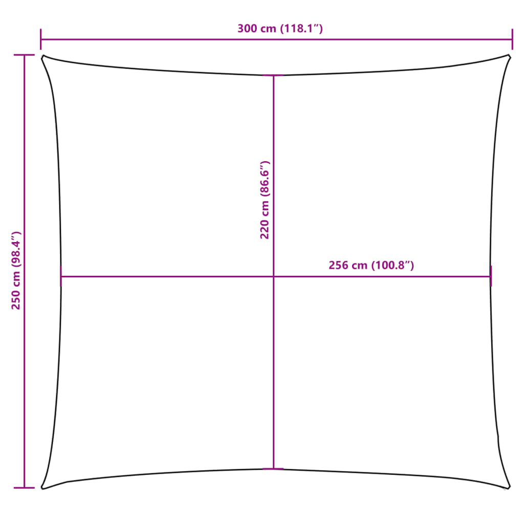 Sonnensegel Oxford-Gewebe Rechteckig 2,5x3 m Gelb