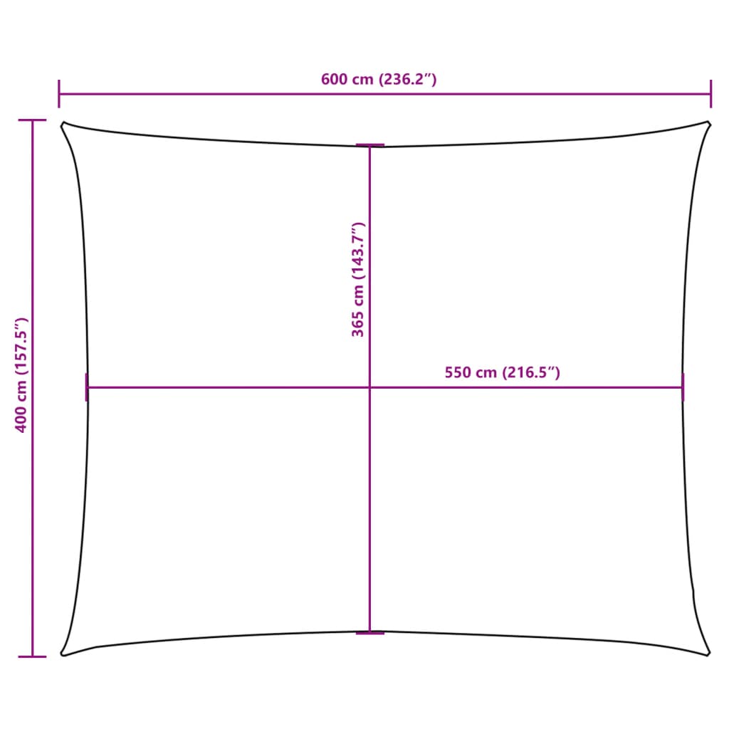 Sonnensegel Oxford-Gewebe Rechteckig 4x6 m Gelb