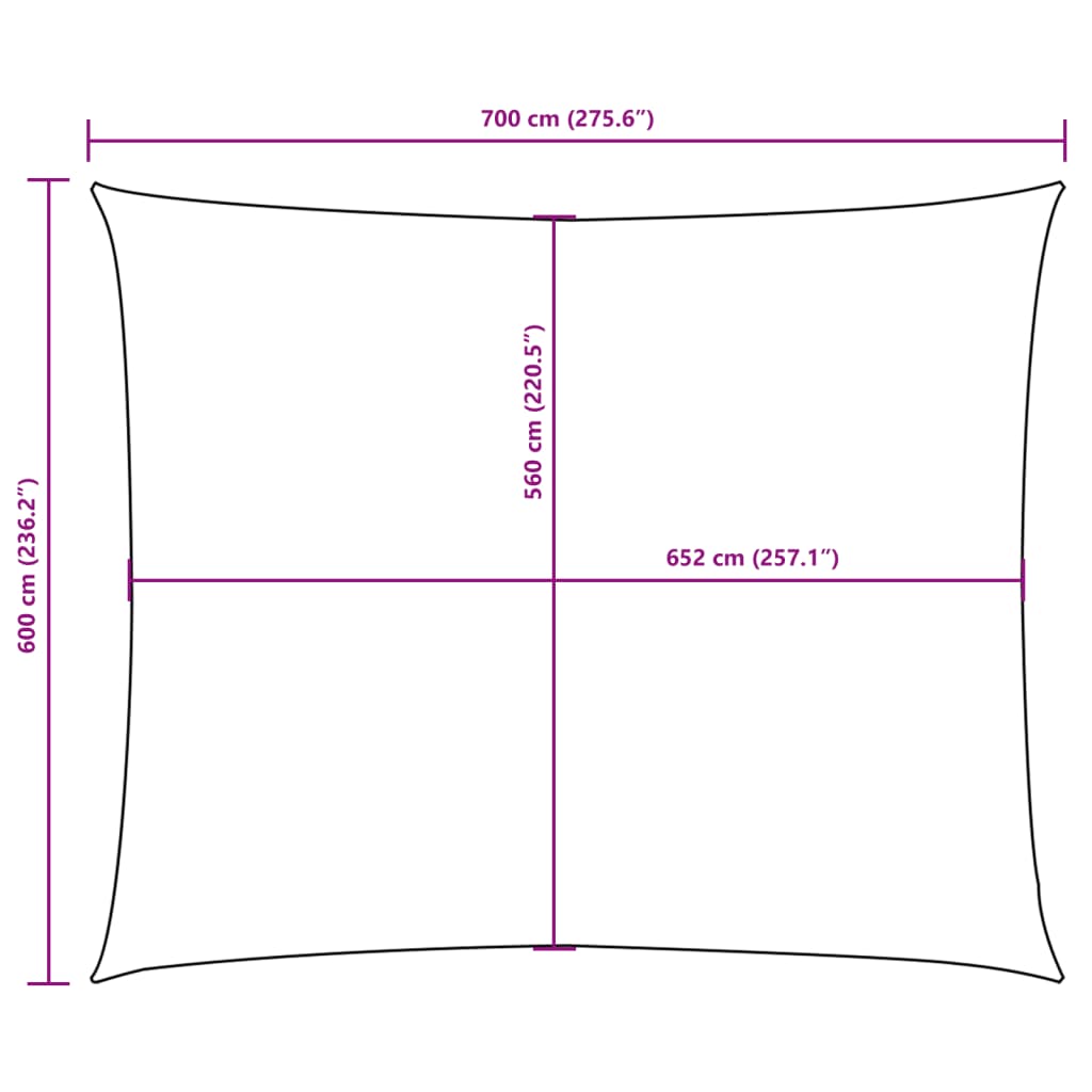 Sonnensegel Oxford-Gewebe Rechteckig 6x7 m Gelb