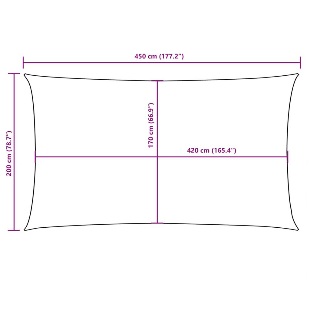 Sonnensegel Oxford-Gewebe Rechteckig 2x4,5 m Rot