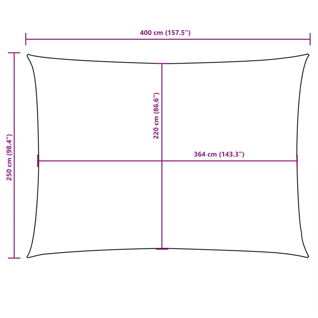 Sonnensegel Oxford-Gewebe Rechteckig 2,5x4 m Rot