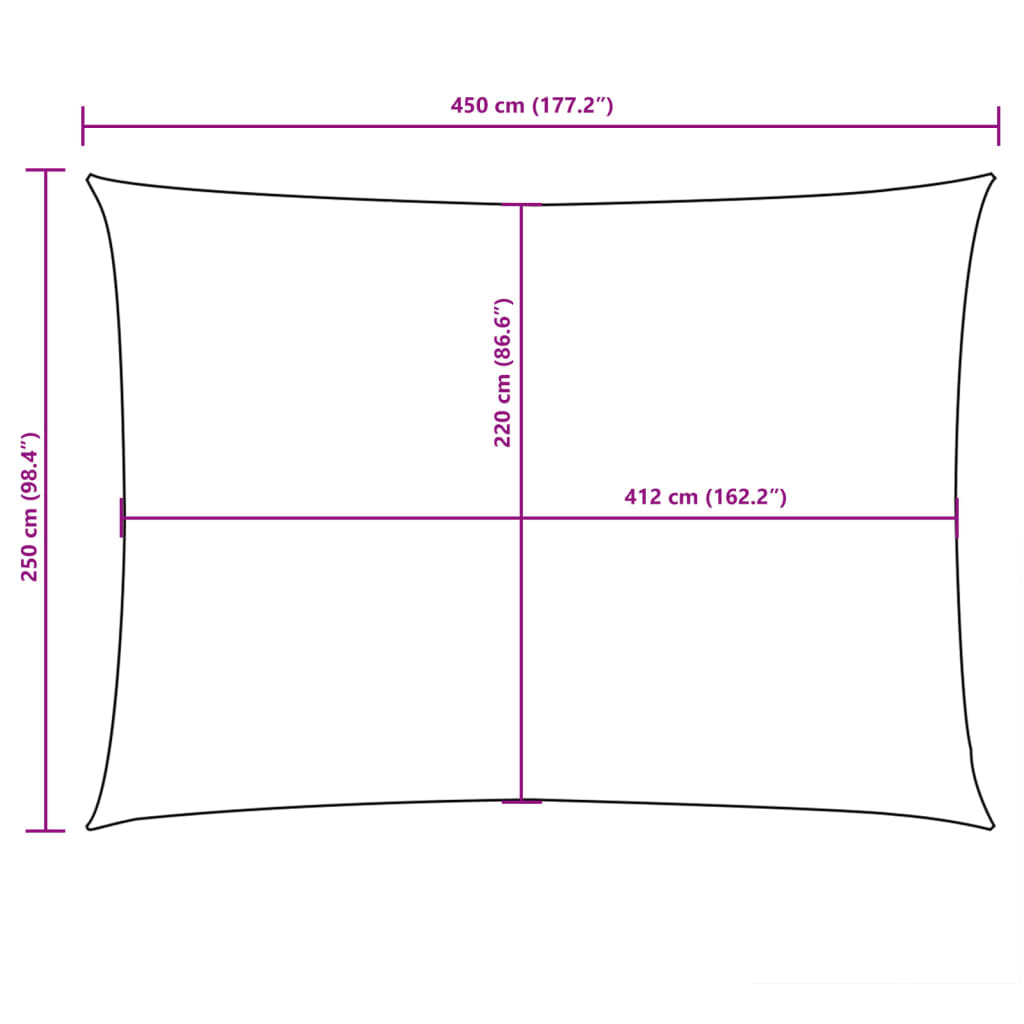 Sonnensegel Oxford-Gewebe Rechteckig 2,5x4,5 m Rot