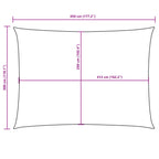 Sonnensegel Oxford-Gewebe Rechteckig 3x4,5 m Rot