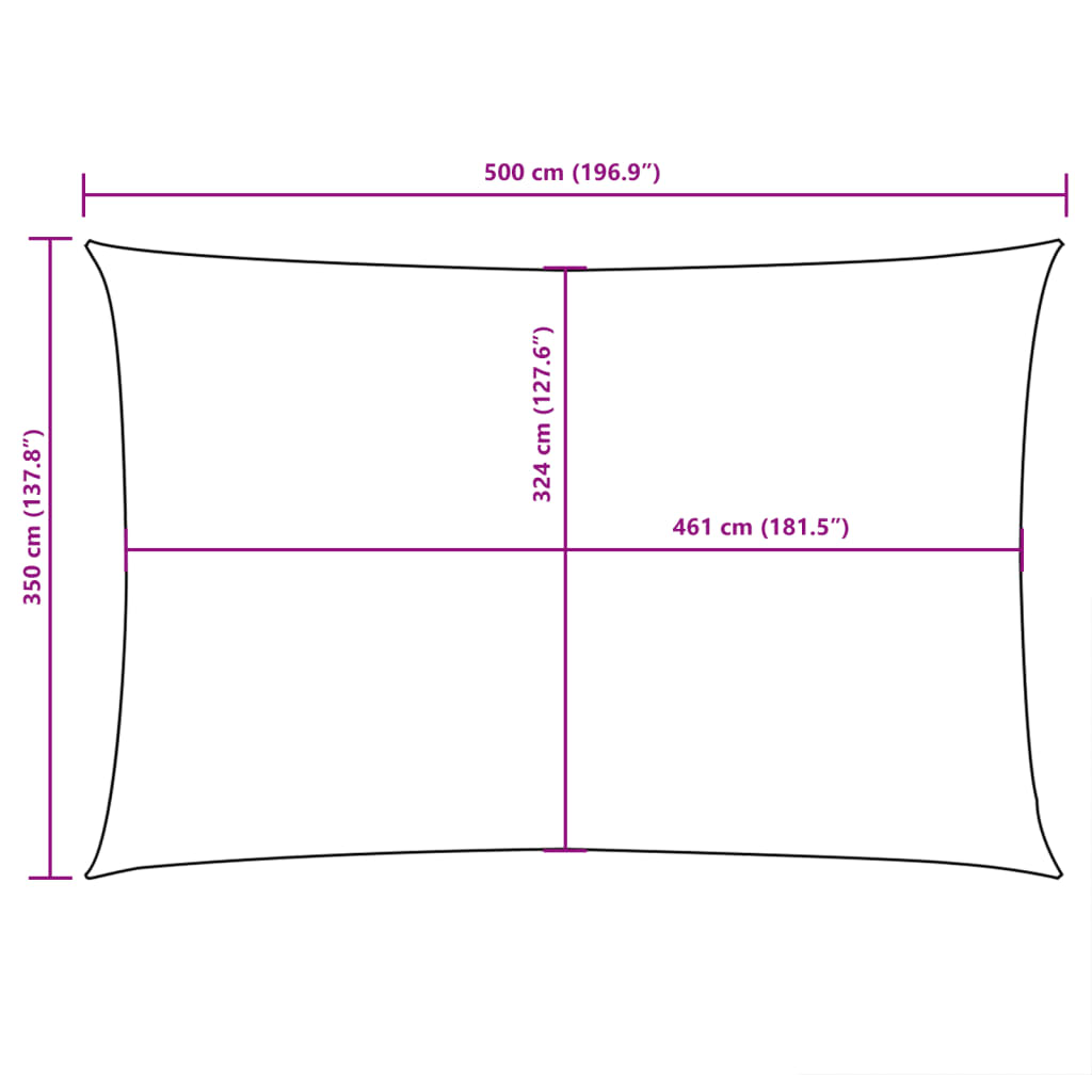 Sonnensegel Oxford-Gewebe Rechteckig 3,5x5 m Rot