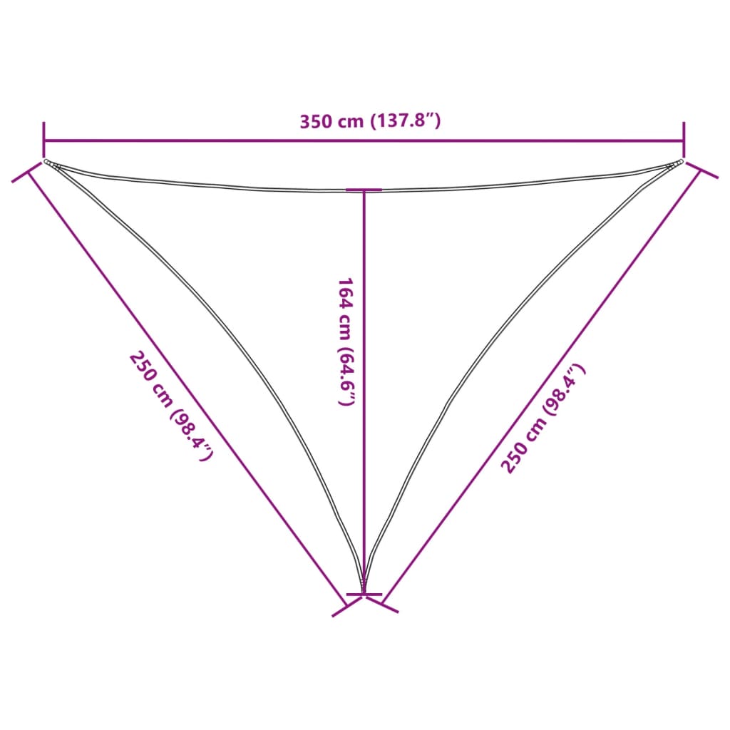 Sonnensegel Oxford-Gewebe Dreieckig 2,5x2,5x3,5 m Rot