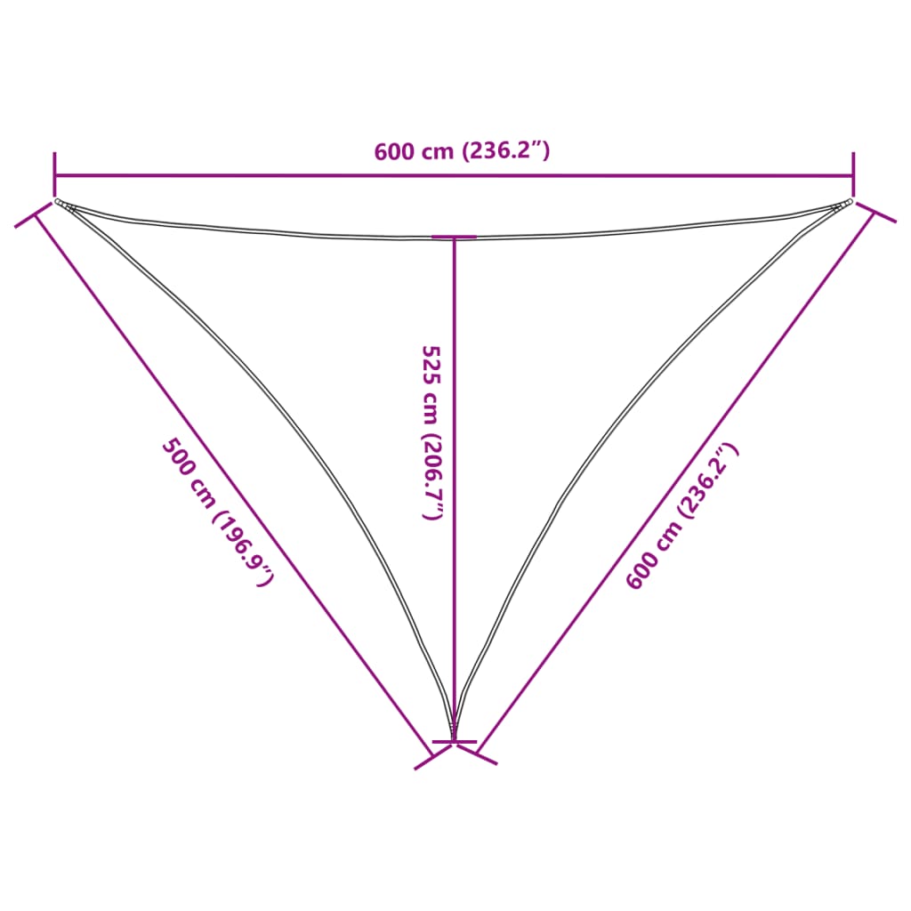 Sonnensegel Oxford-Gewebe Dreieckig 5x6x6 m Rot