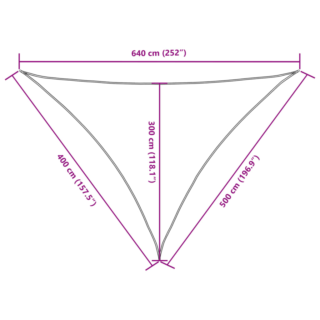 Sonnensegel Oxford-Gewebe Dreieckig 4x5x6,4 m Rot