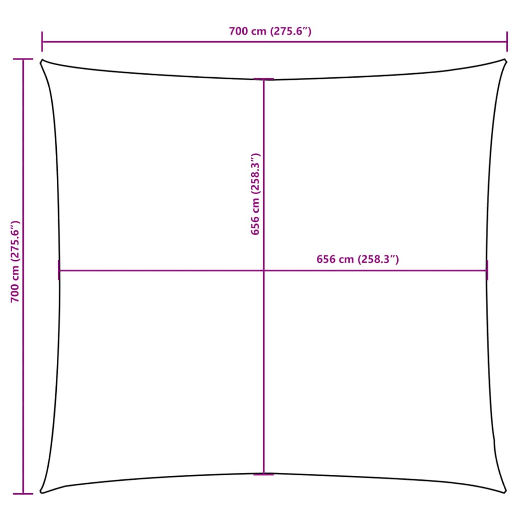 Sonnensegel Oxford-Gewebe Quadratisch 7x7 m Orange