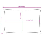 Sonnensegel Oxford-Gewebe Rechteckig 6x8 m Schwarz