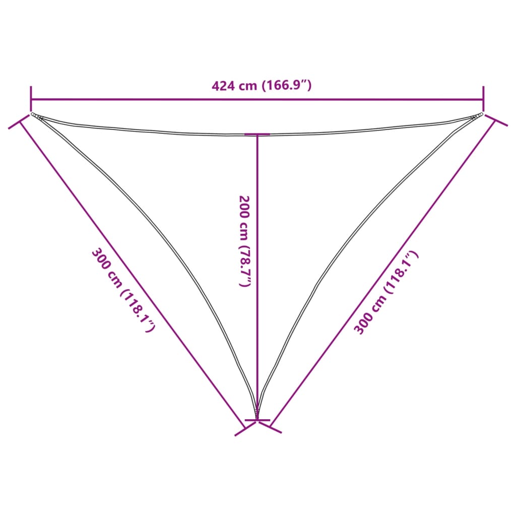 Sonnensegel Oxford-Gewebe Dreieckig 3x3x4,24 m Schwarz
