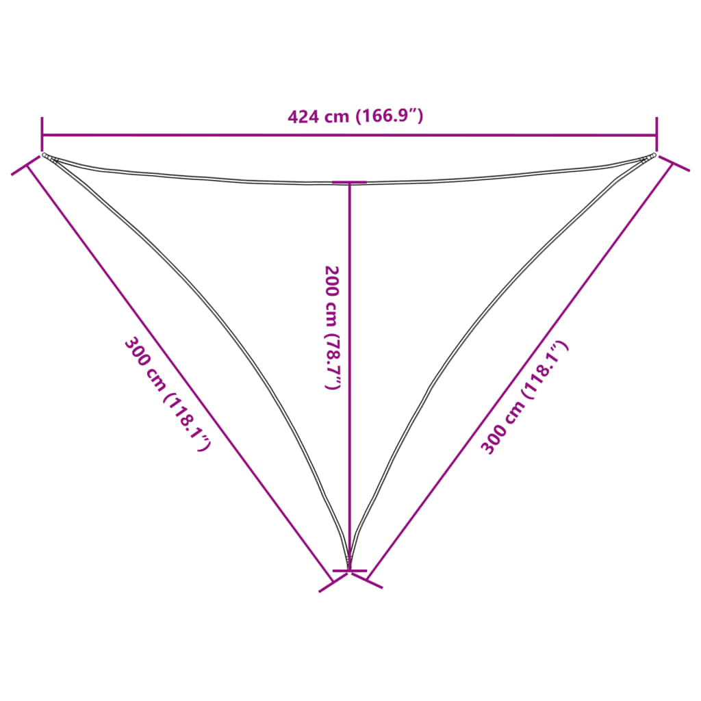 Sonnensegel Oxford-Gewebe Dreieckig 3x3x4,24 m Braun