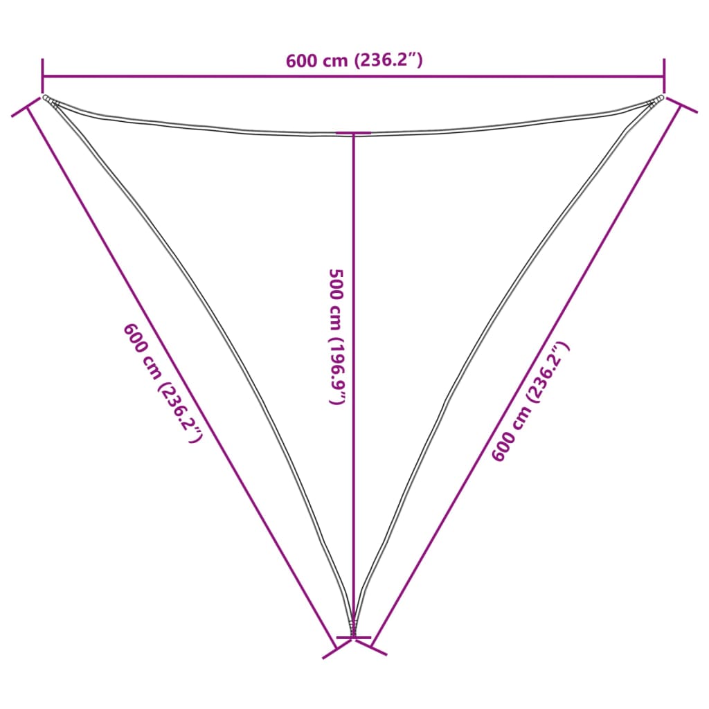 Sonnensegel Oxford-Gewebe Dreieckig 6x6x6 m Braun