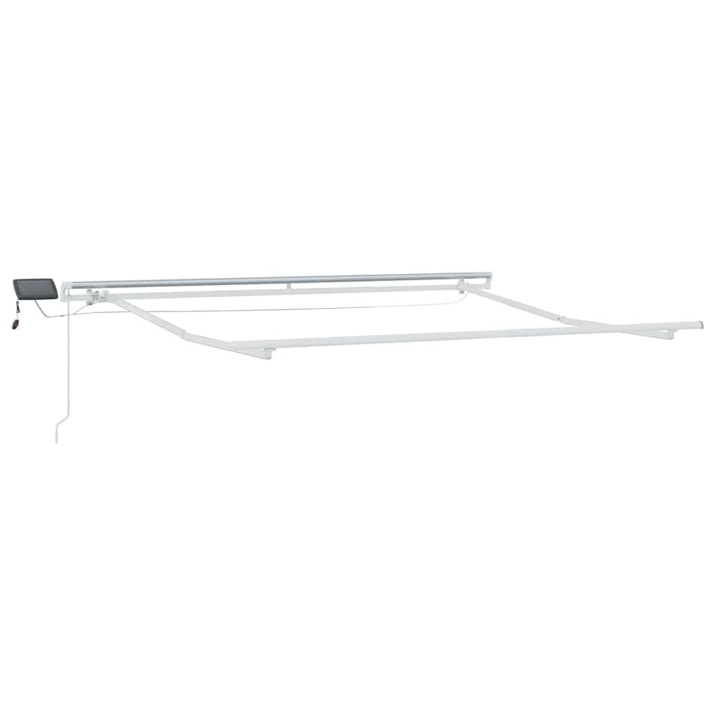 Markisenrahmen mit LED-Lichtleisten Weiß 350 x 250 cm Aluminium