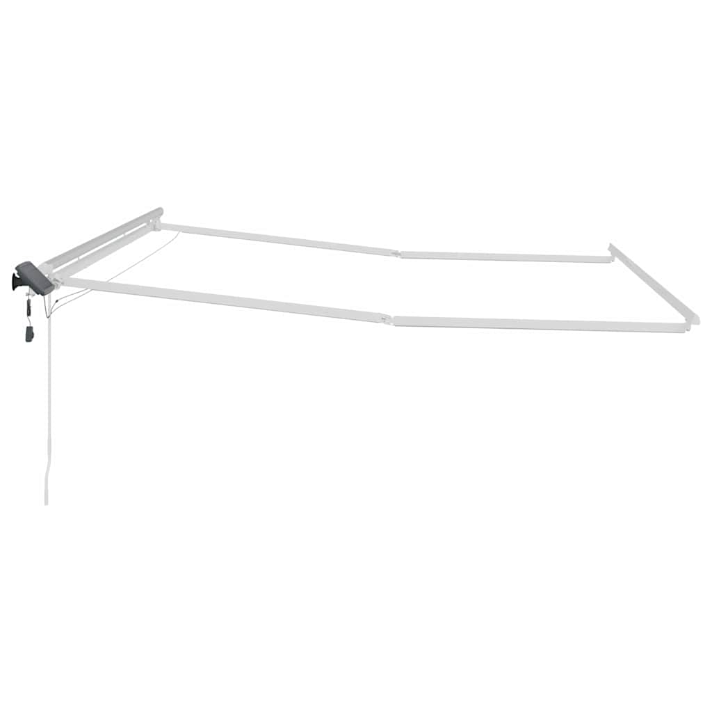 Markisenrahmen mit LED-Lichtleisten Weiß 400 x 300 cm Aluminium