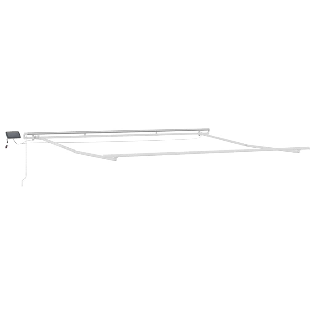 Markisenrahmen mit LED-Lichtleisten Weiß 400 x 350 cm Aluminium