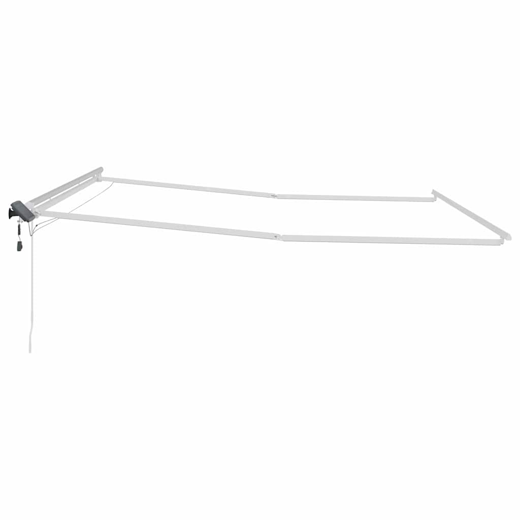 Markisenrahmen mit LED-Lichtleisten Weiß 400 x 350 cm Aluminium