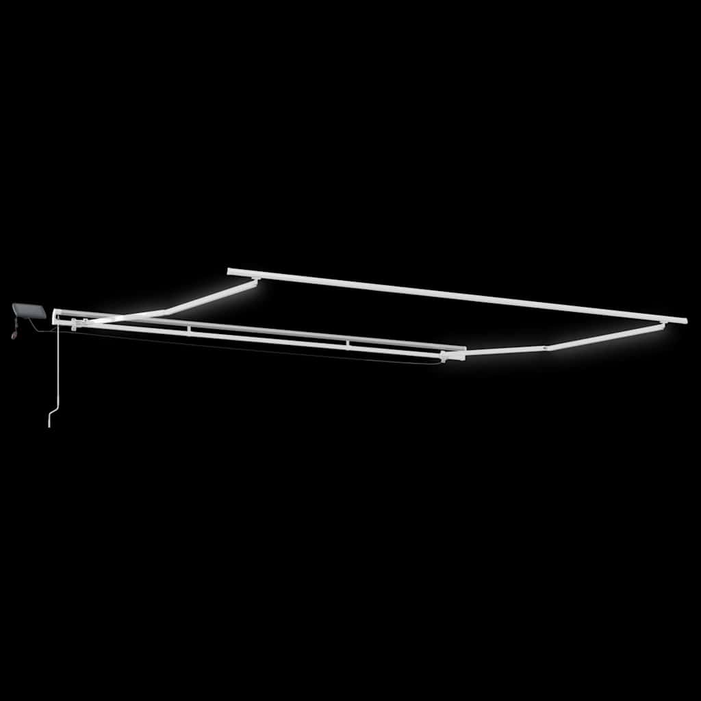 Markisenrahmen mit LED-Lichtleisten Weiß 500 x 350 cm Aluminium