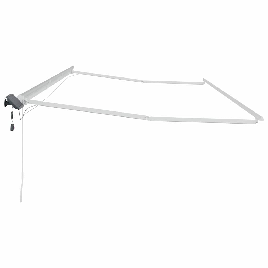 Markisenrahmen mit LED-Lichtleisten Weiß 600 x 350 cm Aluminium