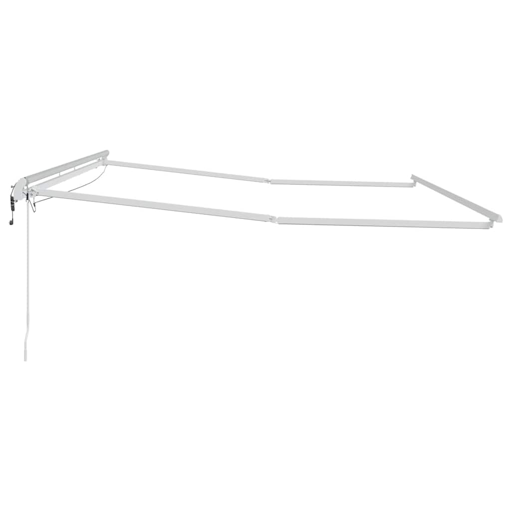 Markisenrahmen mit LED-Lichtleisten Weiß 500 x 300 cm Aluminium