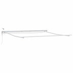 Markisenrahmen mit LED-Lichtleisten Weiß 450 x 350 cm Aluminium