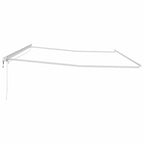 Markisenrahmen mit LED-Lichtleisten Weiß 600 x 350 cm Aluminium