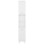 Badezimmerschrank Hochglanz-Weiß 30x30x179 cm Holzwerkstoff