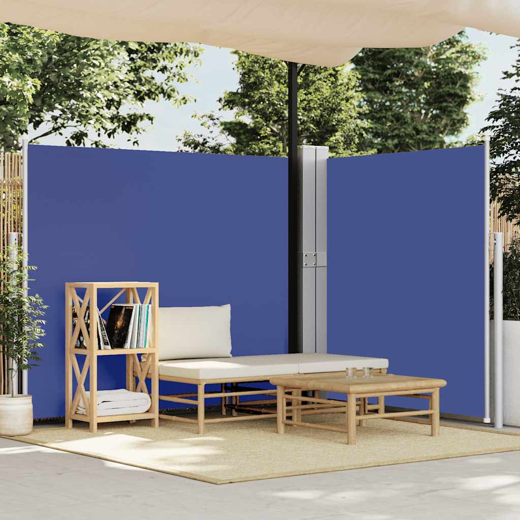 Ausziehbare Seitenmarkise 170x1200 cm Blau