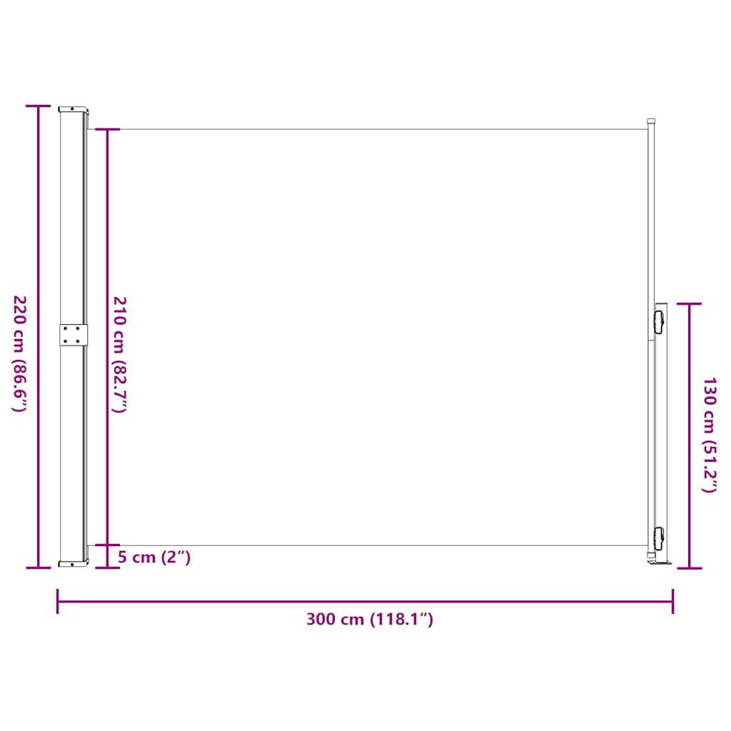 Seitenmarkise Ausziehbar 220x300 cm Rot