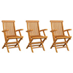 Gartenstühle 3 Stk. Massivholz Teak