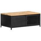 Couchtisch 90x50x37 cm Raues Mango-Massivholz