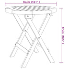 Gartentisch Klappbar Weiß Ø 46 cm Massivholz Akazie