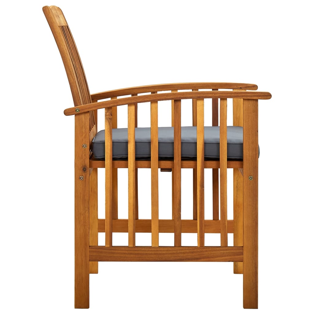 Garten-Essstühle 2 Stk. mit Kissen Massivholz Akazie