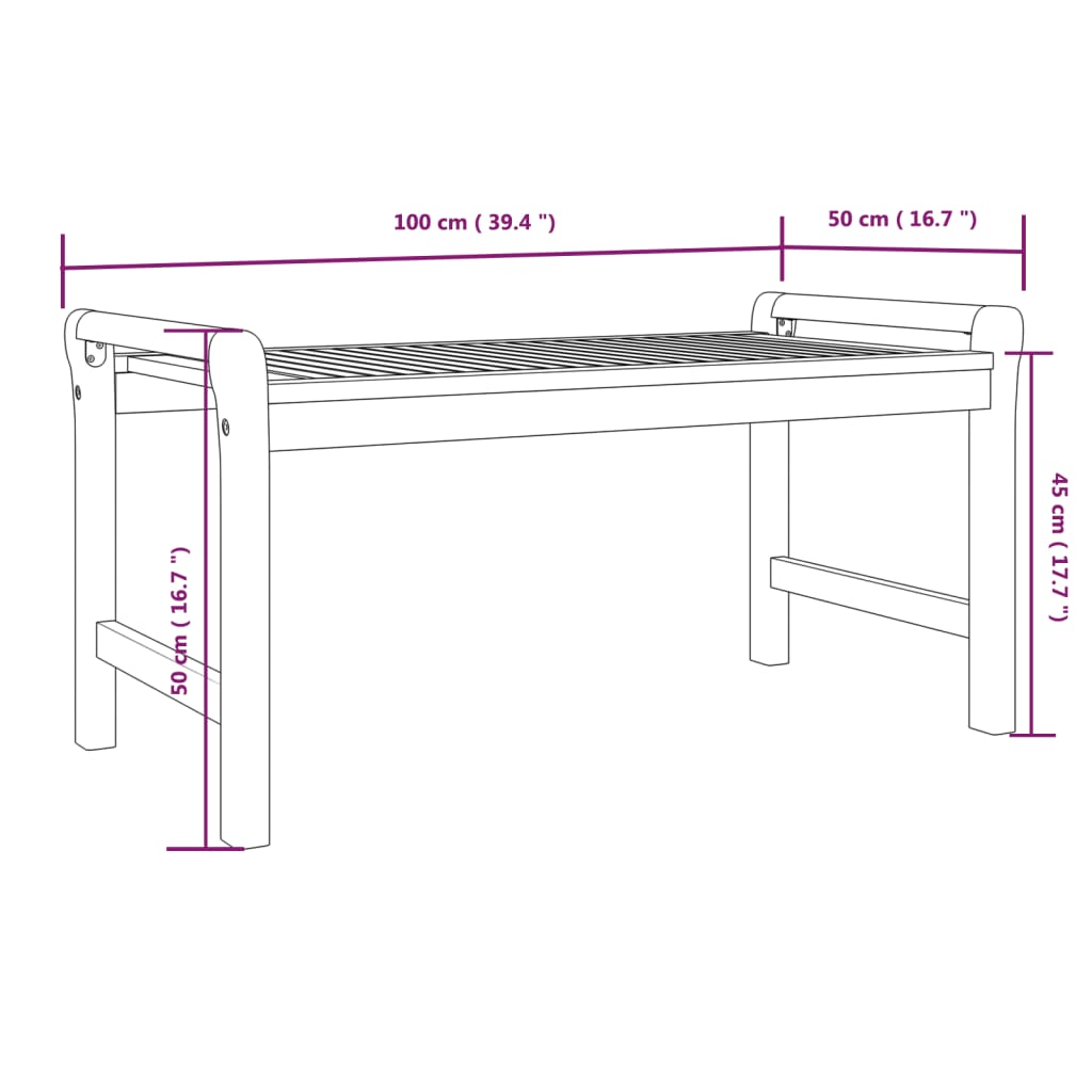 2-tlg. Garten-Lounge-Set mit Cremeweißen Kissen Massivholz
