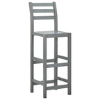 Barhocker 4 Stk. Grau Massivholz Akazie
