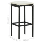 Barhocker mit Kissen 3 Stk. Schwarz Poly Rattan