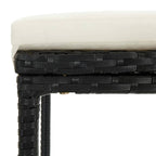 Barhocker mit Kissen 6 Stk. Schwarz Poly Rattan