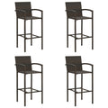 Barhocker 4 Stk. Braun Poly Rattan