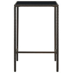 Garten-Bartisch Braun 70x70x110 cm Poly Rattan und Glas
