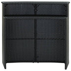 Garten-Bartisch Schwarz 120x55x110 cm Poly Rattan