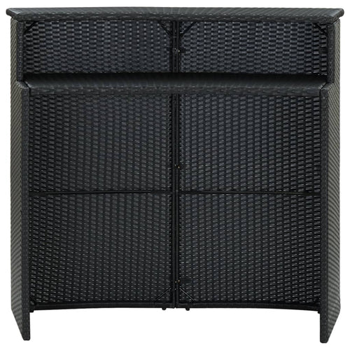 Garten-Bartisch Schwarz 120x55x110 cm Poly Rattan