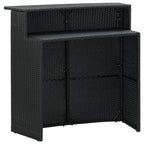 Garten-Bartisch Schwarz 120x55x110 cm Poly Rattan