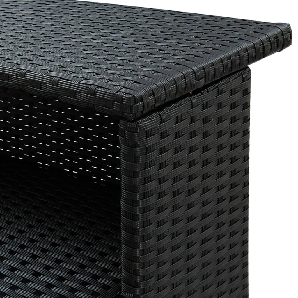 Garten-Bartisch Schwarz 120x55x110 cm Poly Rattan