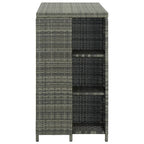 Bartisch mit Regal Grau 120x60x110 cm Poly Rattan