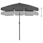 Strandschirm Anthrazit 180x120 cm